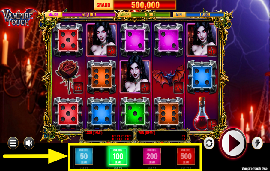 Vampire Touch Dice 賭け金を指定してください。