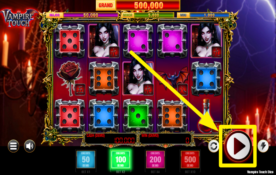 Vampire Touch Dice リールを回せ。