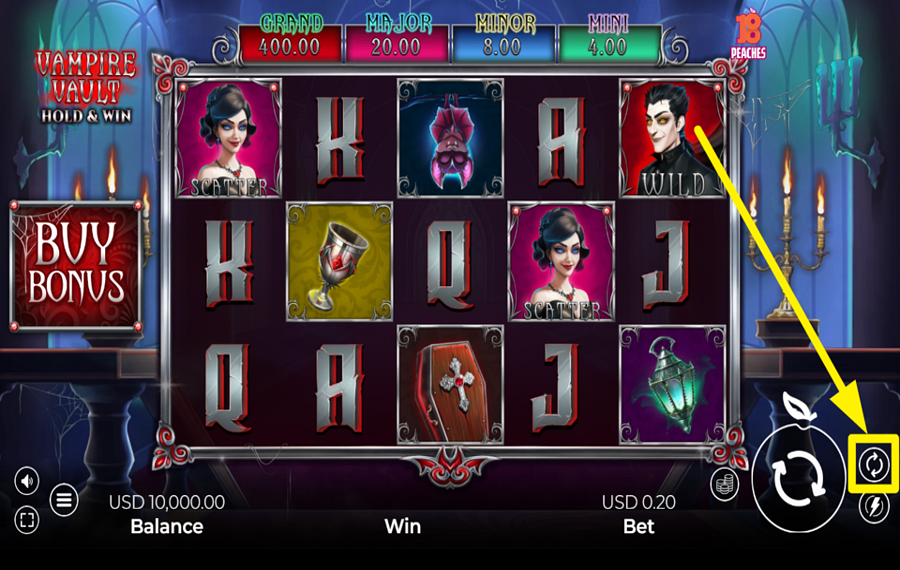 Vampire Vault Hold and Win TRIGGER AUTOMATIC PLAY.