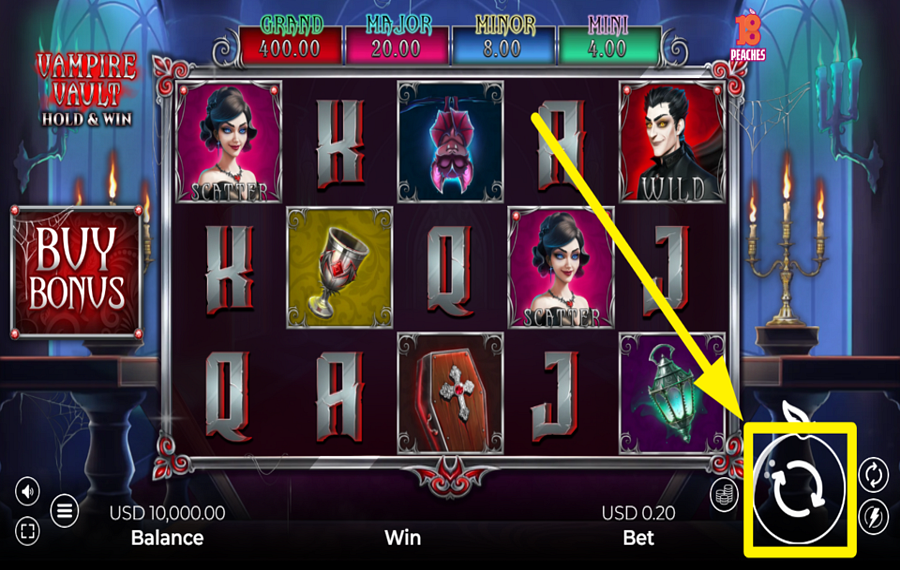 Vampire Vault Hold and Win SPIN TO WIN.