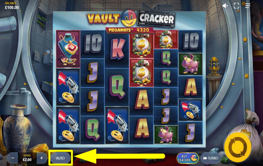 Vault Cracker Megaways START AUTOMATIC SPINS.