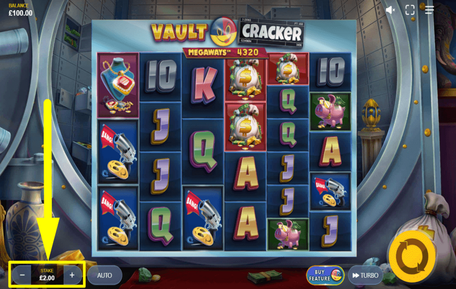 Vault Cracker Megaways SET THE TOTAL BET.