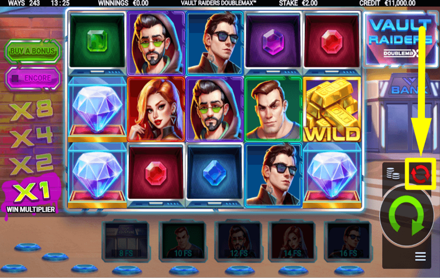 Vault Raiders DoubleMax CONTINUER AUTOMATIQUEMENT.