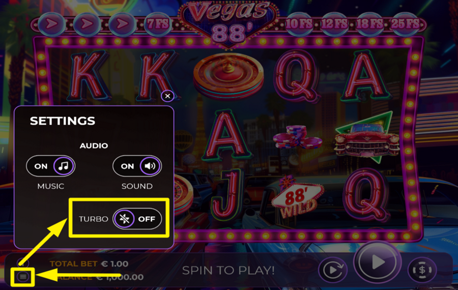 Vegas 88 ACCÉLÉREZ L'ACTION !