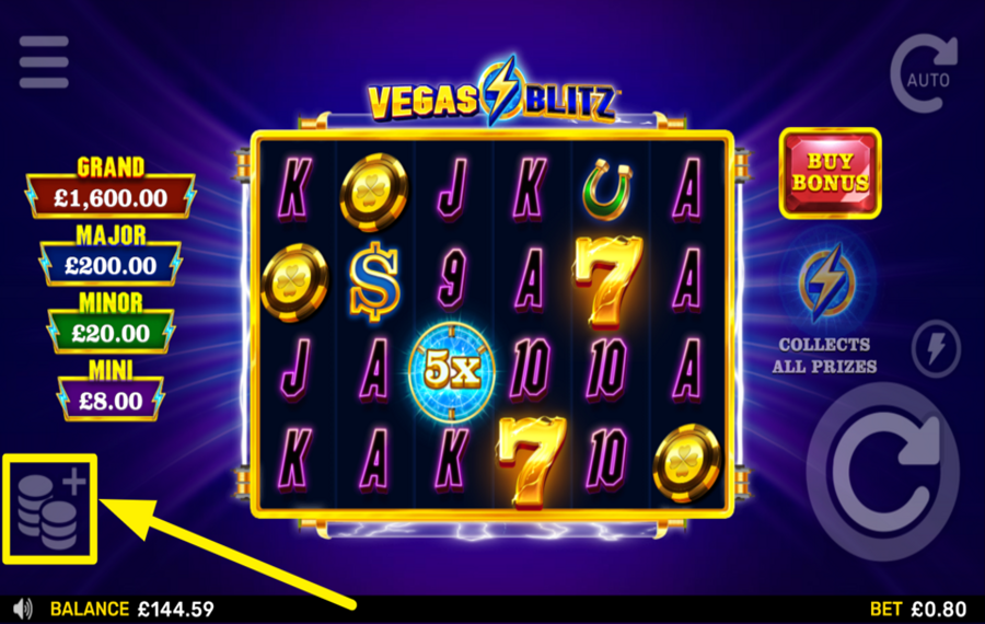 Vegas Blitz ADJUST YOUR BET.