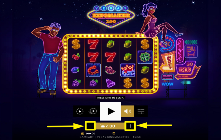 Vegas Kingmaker 100 УКАЖИТЕ СВОЮ СТАВКУ.