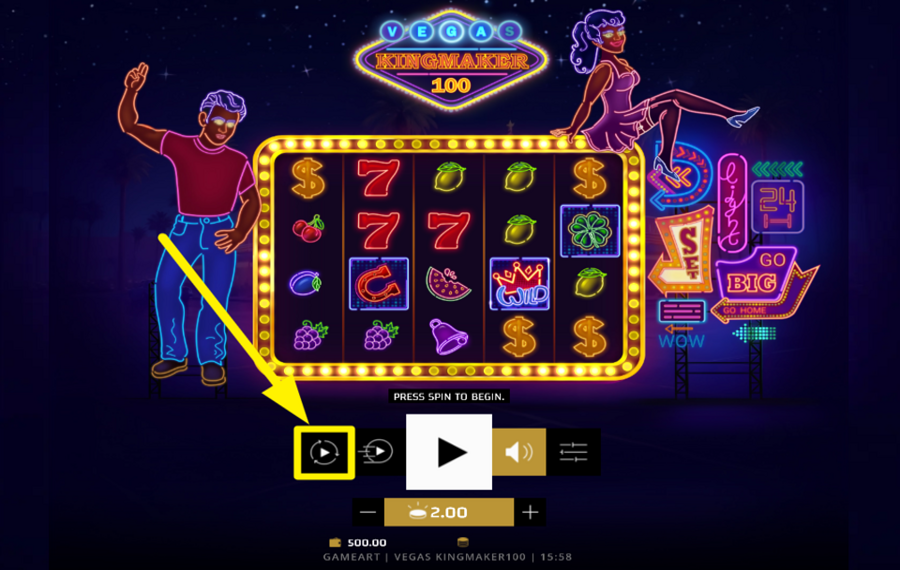 Vegas Kingmaker 100 ИСПОЛЬЗУЙТЕ АВТОВОСПРОИЗВЕДЕНИЕ.