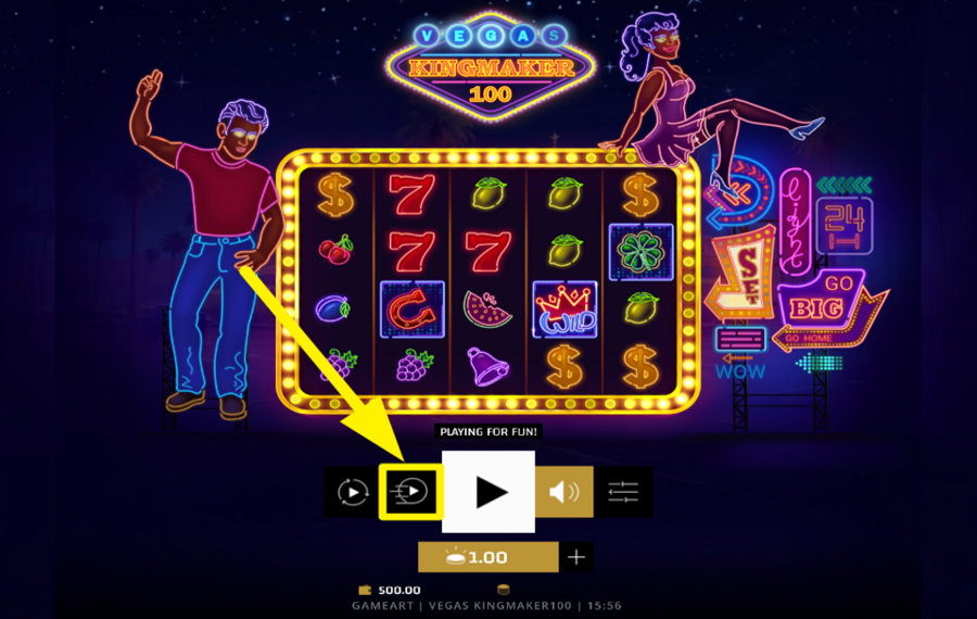 Vegas Kingmaker 100 УСКОРЯЙТЕ ВРАЩЕНИЕ.