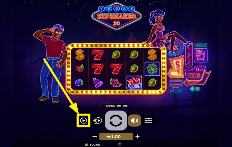 Vegas Kingmaker 20 EMPLOY THE AUTOMATIC SPINS.