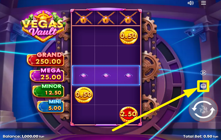 Vegas Vault MODIFICA LA TUA SCOMMESSA.