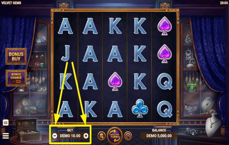 Velvet Gems ВЫБЕРИТЕ СУММУ СТАВКИ.