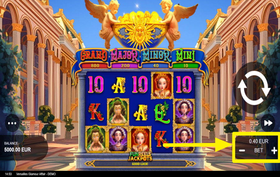 Versailles Glamour Affair TWEAK THE TOTAL BET.