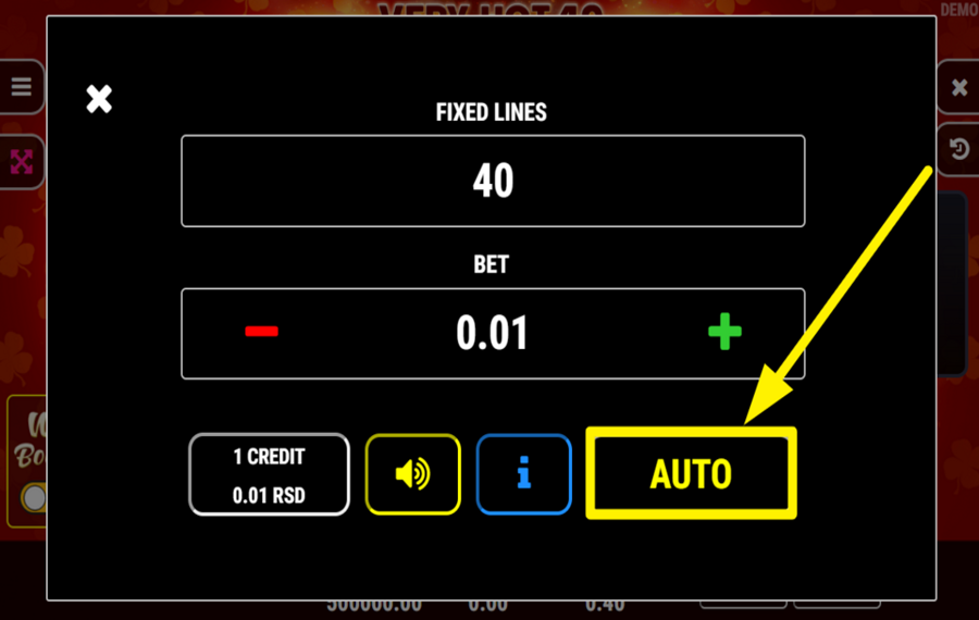 Very Hot 40 Booster USE AUTOMATED SPINS.