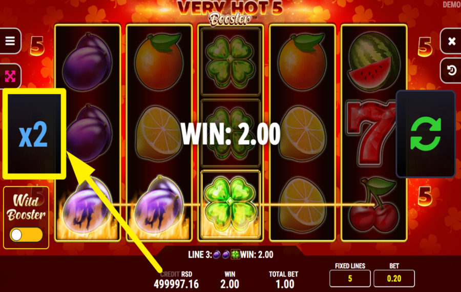 Very Hot 5 Booster TEST YOUR FORTUNE.