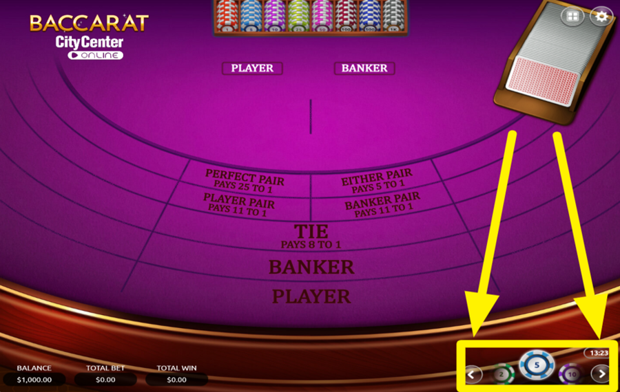 Vibra Gaming Baccarat ATTRIBUER UNE VALEUR DE PARI.