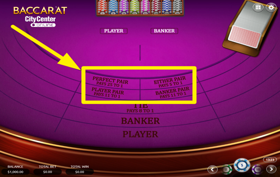 Vibra Gaming Baccarat PLACEZ UN PARI OPTIONNEL.