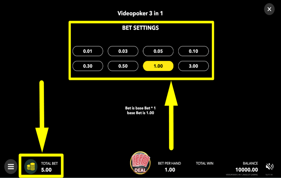 Video Poker 3 in 1 APPLIQUEZ LE PARI.