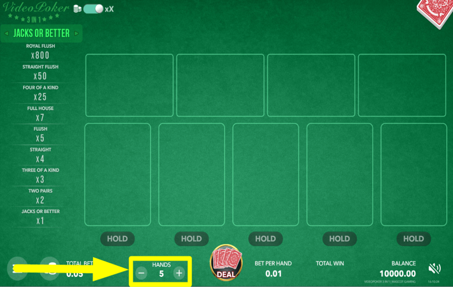 Video Poker 3 in 1 ATTRIBUEZ VOS MAINS.