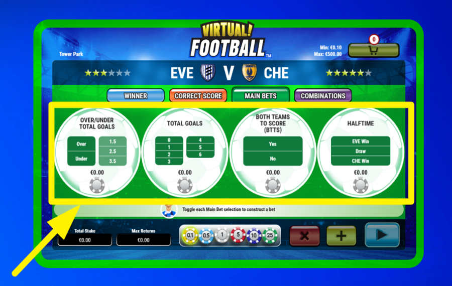 Virtual Football ПОПРОБУЙТЕ ОСНОВНЫЕ СТАВКИ!