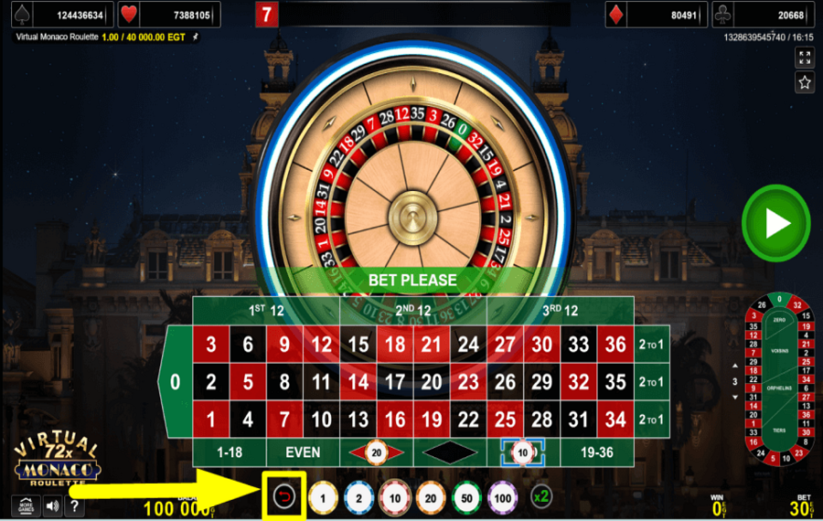 Virtual Monaco Roulette VUELVE SOBRE TUS PASOS.
