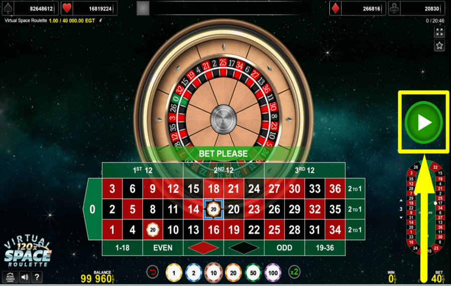 Virtual Space Roulette HORA DE JUGAR EL JUEGO.