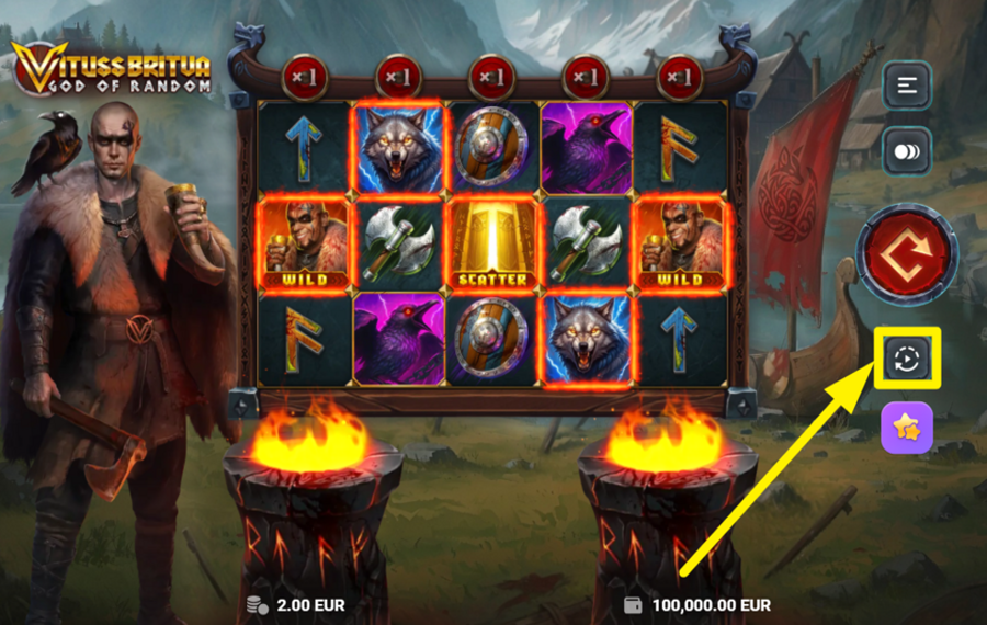 Vituss Britva God of Random SPIN THE REELS AUTOMATICALLY.