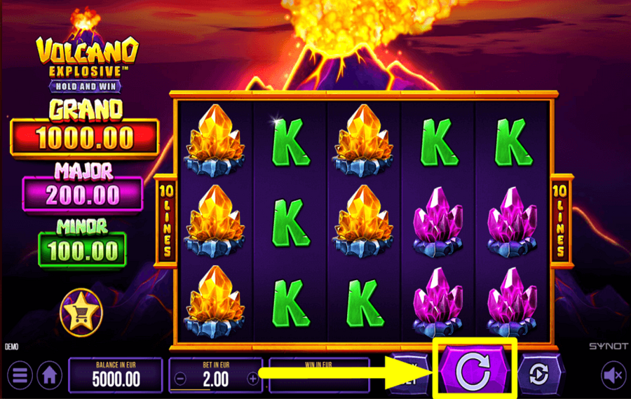 Volcano Explosive STARTEN SIE DAS SPIEL.