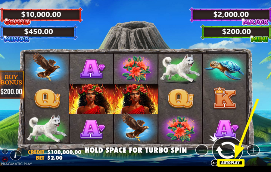 Volcano Goddess UTILIZAR REPRODUCCIÓN AUTOMÁTICA.