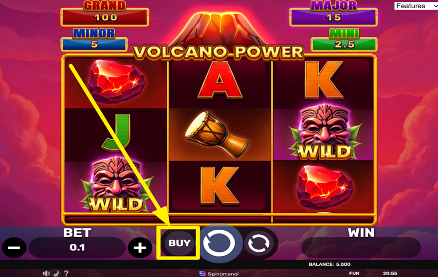 Volcano Power Hold and Hit 3X3 ¡HAZLO INTERESANTE!