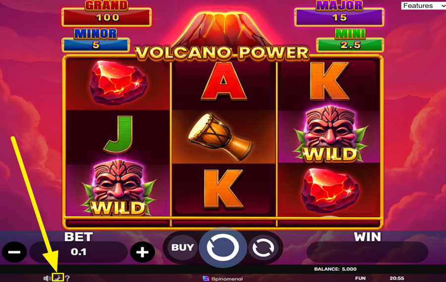 Volcano Power Hold and Hit 3X3 ACELERA LA VELOCIDAD DEL JUEGO.