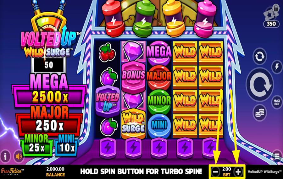 Volted up Wild Surge УСТАНОВИТЕ ОБЩУЮ СТАВКУ.
