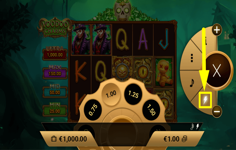 Voodoo Charms BESCHLEUNIGEN SIE DAS SPIEL.