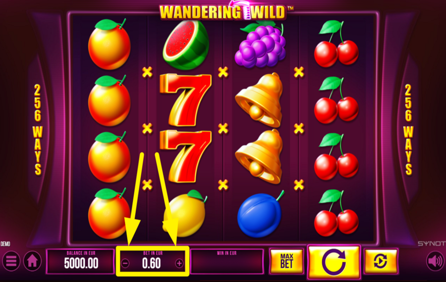 Wandering Wild Dice ИЗМЕНИТЕ СВОЮ СТАВКУ.