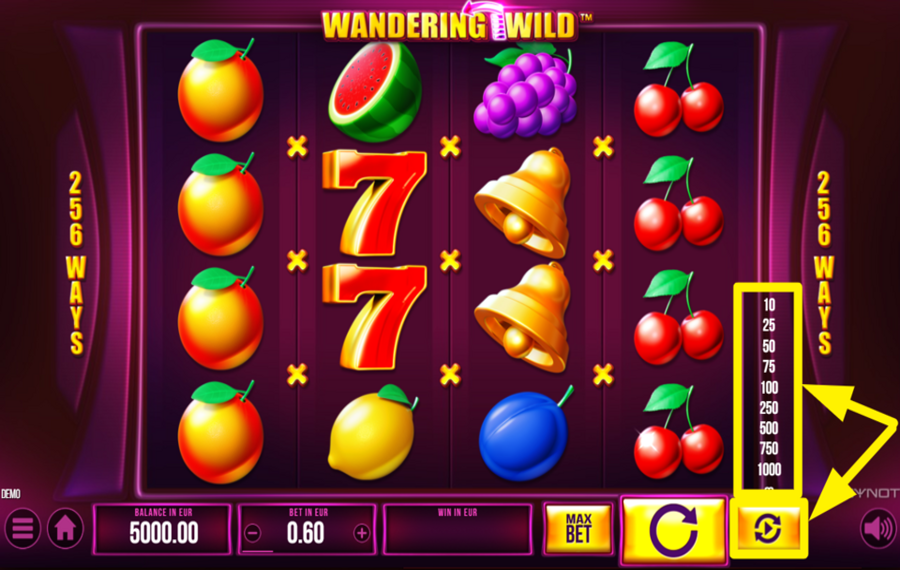 Wandering Wild Dice ВРАЩАЙТЕ БАРАБАНОВЫ АВТОМАТИЧЕСКИ.