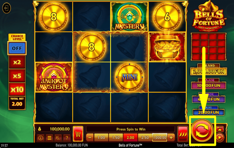 Wazdan Bells of Fortune COMMENCEZ LE JEU.