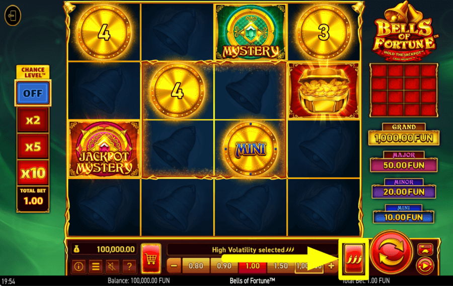 Wazdan Bells of Fortune RÉGLER LA VOLATILITÉ.