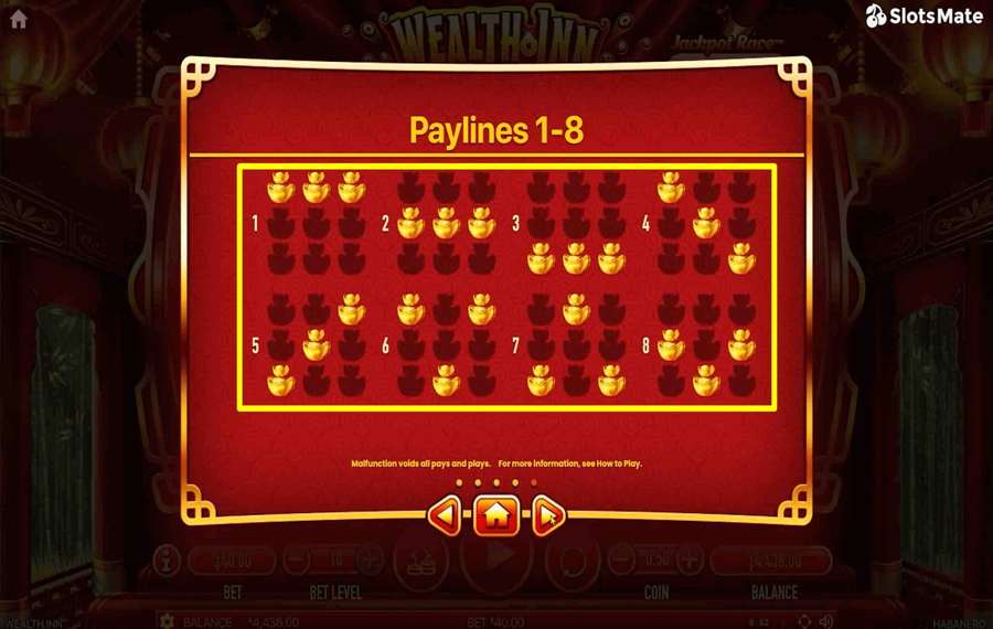 Wealth Inn Choose the paylines.