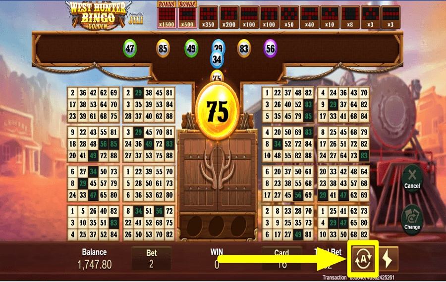 West Hunter Bingo UTILIZZA LA RIPRODUZIONE AUTOMATICA.