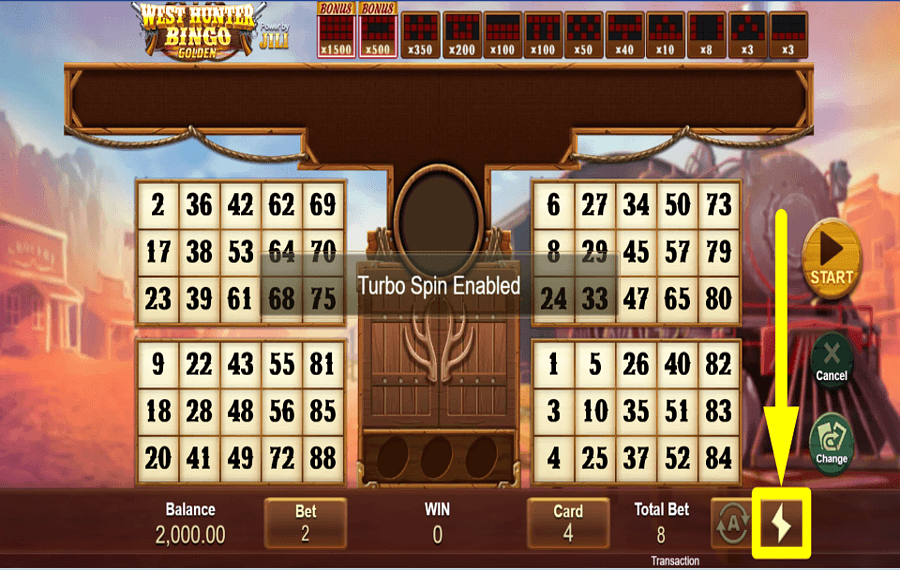 West Hunter Bingo ATTIVA LA MODALITÀ TURBO.