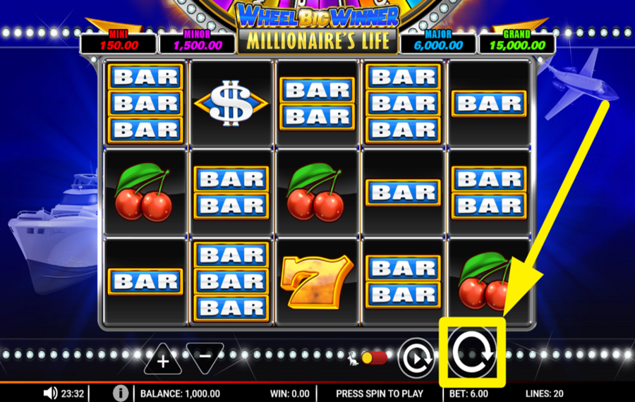 Wheel Big Winner Millionaires Life Machen Sie mit beim Spinnen.