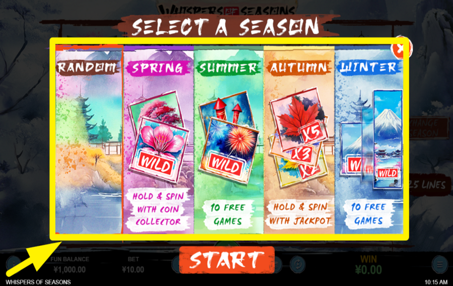 Whispers of Seasons WÄHLEN SIE EINE SAISON.