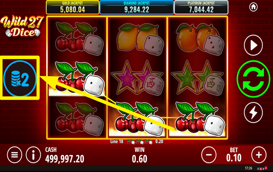Wild 27 Dice METTEZ VOTRE GAIN EN JEU.