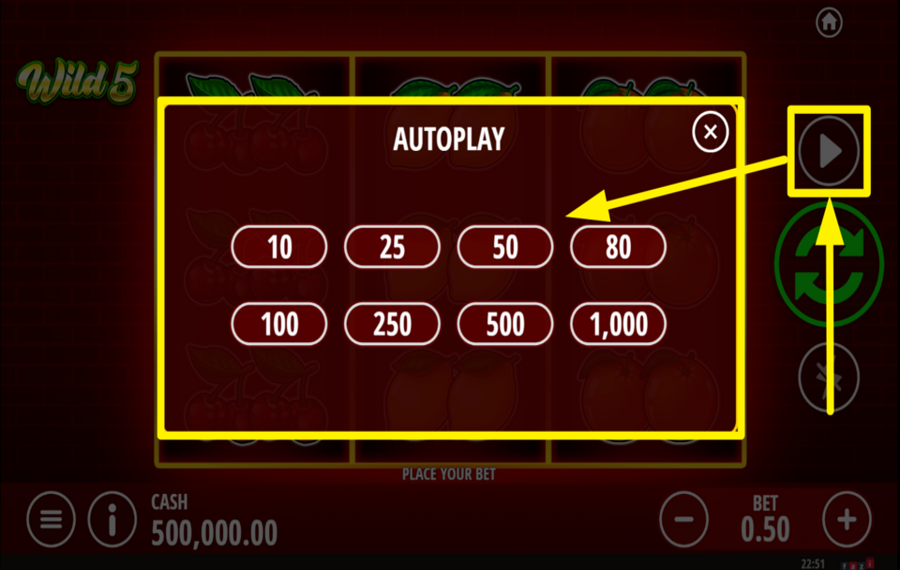 Wild 5 TRIGGER AUTOMATIC PLAY.