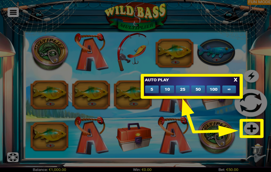 Wild Bass Multiplier ACTIVATE AUTOMATIC PLAY.