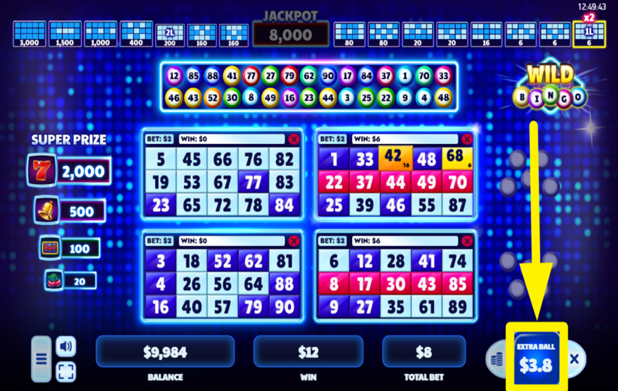Wild Bingo ACQUISTA UNA PALLA EXTRA.