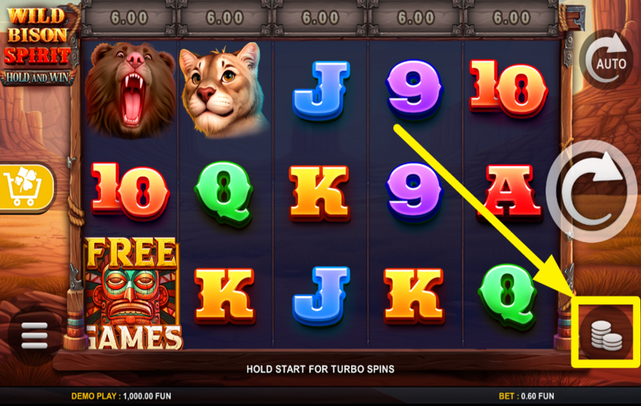 Wild Bison Spirit Hold And Win SPECIFY YOUR WAGER.