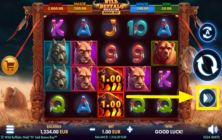 Wild Buffalo Hold n Link Bonus Buy ACCELERATE THE SPINS.