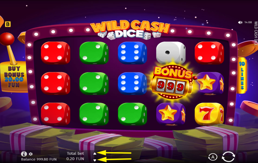 Wild Cash Dice ВЫБЕРИТЕ СУММУ СТАВКИ.