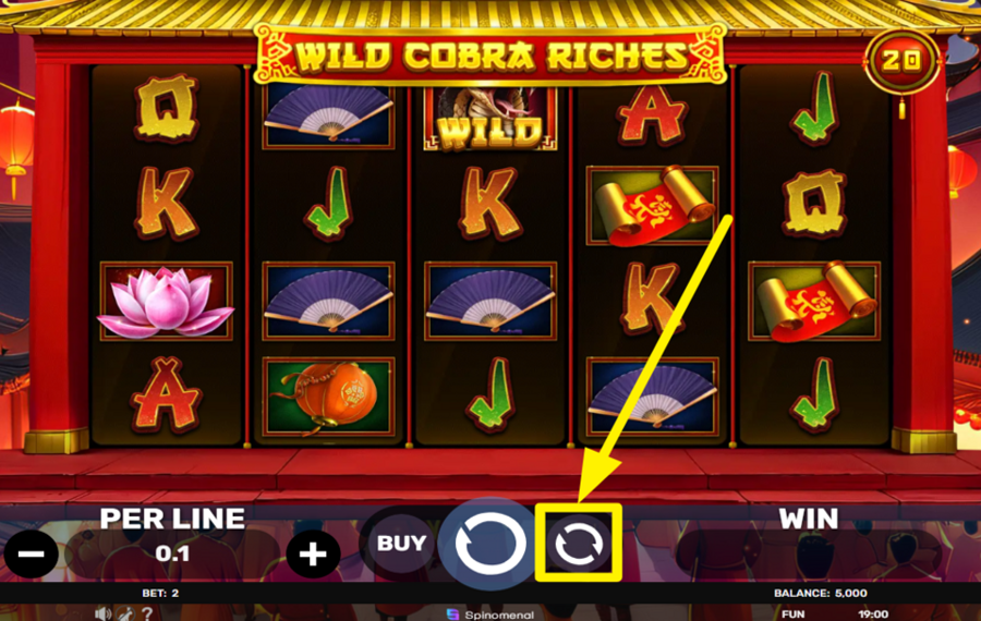Wild Cobra Riches ACTIVATE AUTOMATIC PLAY.
