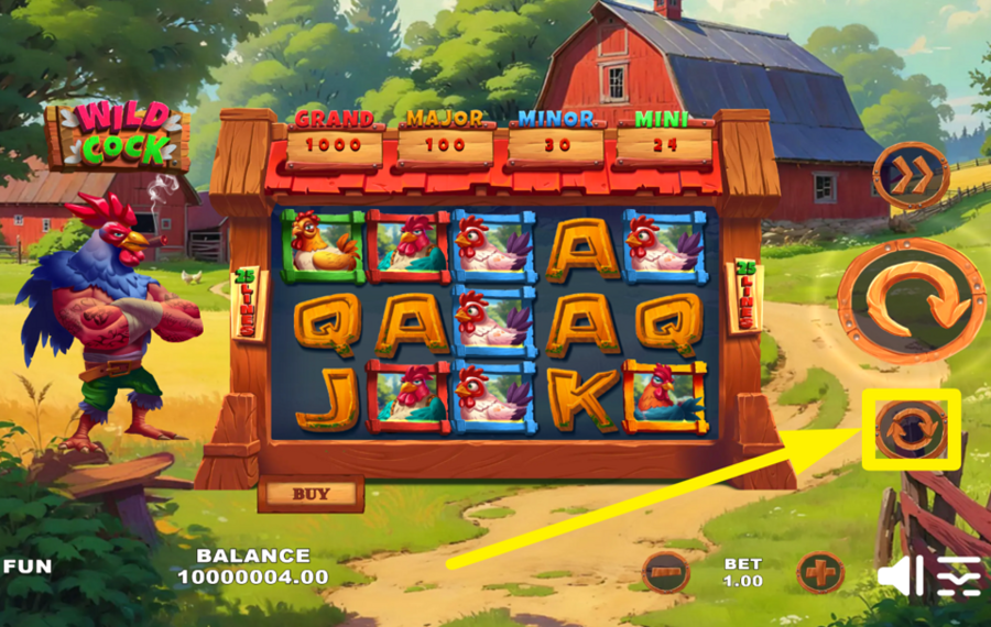 Wild Cock ACTIVATE AUTOMATIC SPINNING.